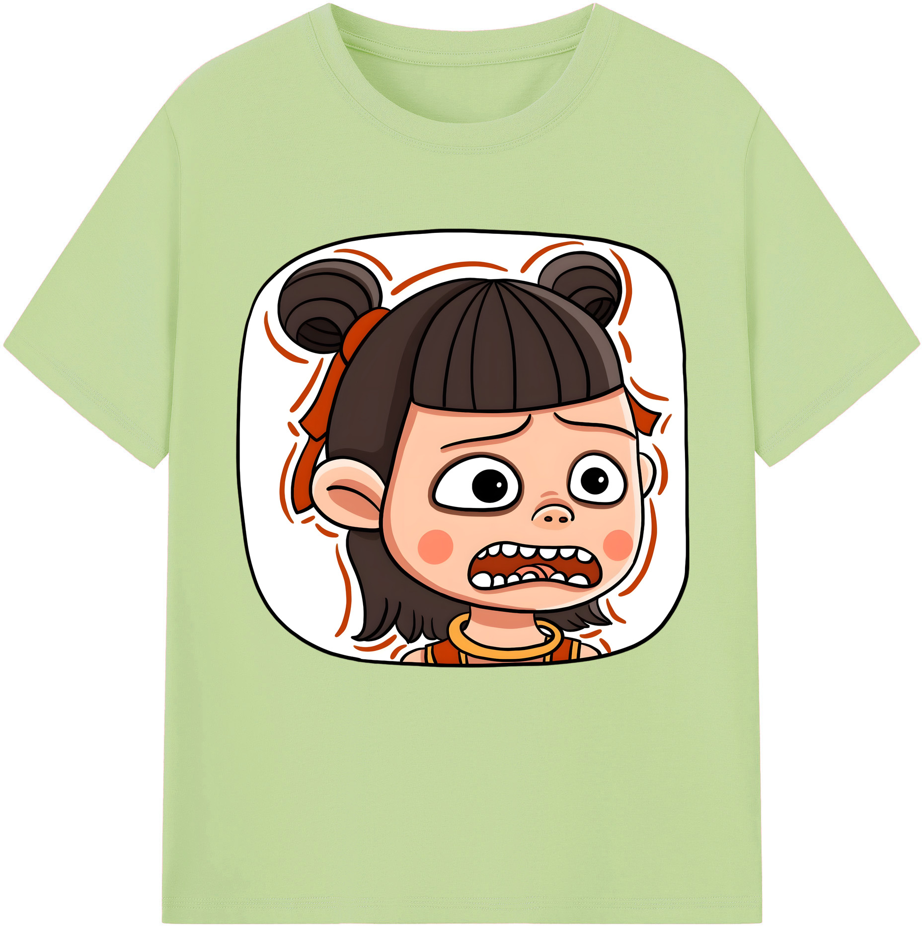 （画像用） Ne Zha 2 ナタ 魔童の大暴れ 綿100％半袖Tシャツ（フロントプリント）